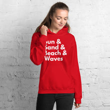 Load image into Gallery viewer, Sun, Sand, Beach & Waves Unisex Hoodie - Cabo Easy
