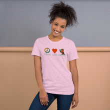 Load image into Gallery viewer, Peace Love Buffett T‑Shirt – Coastal Parrot Tee

