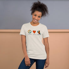 Load image into Gallery viewer, Peace Love Buffett T‑Shirt – Coastal Parrot Tee

