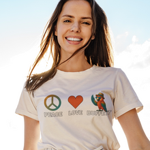 Load image into Gallery viewer, Peace Love Buffett T‑Shirt – Coastal Parrot Tee

