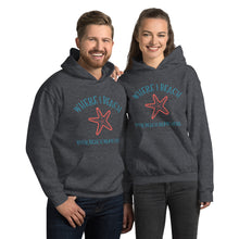 Load image into Gallery viewer, Starfish Customizable Beach Name Where I Beach Unisex Hoodie
