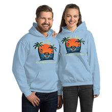 Load image into Gallery viewer, Cusomizable Beach Name Hoodie Sunset Chasers Jeep Where I Beach
