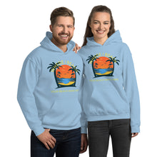 Load image into Gallery viewer, Where I Beach Sunset Hoodie Customizable Beach Name
