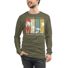 Load image into Gallery viewer, Where I Beach Customizable Palm Trees Unisex Long Sleeve Tee - Where I Beach
