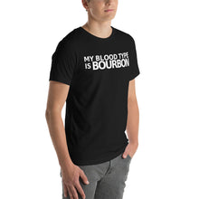 Load image into Gallery viewer, My Blood Type is Bourbon Short-Sleeve Unisex T-Shirt - Where I Beach
