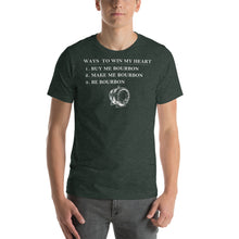 Load image into Gallery viewer, Ways to Win My Heart Bourbon Short-Sleeve Unisex T-Shirt - Where I Beach
