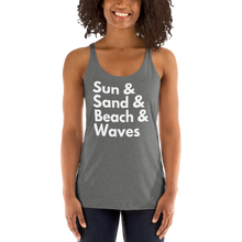Load image into Gallery viewer, Sun, Sand, Beach &amp; Waves Women's Racerback Tank - Cabo Easy
