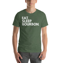 Load image into Gallery viewer, Eat. Sleep. Bourbon. Unisex Tee Happy Hour T-Shirt.
