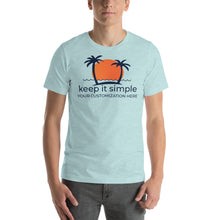 Load image into Gallery viewer, Keep it Simple Sunset and Palm Trees Customizable Short-Sleeve Unisex T-Shirt - Cabo Easy
