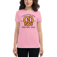 Load image into Gallery viewer, Live Every Day Like It's Pretzel Day Women's short sleeve t-shirt - Cabo Easy
