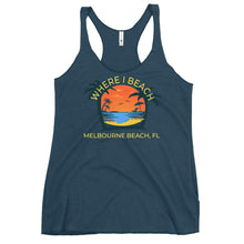 Load image into Gallery viewer, Where I Beach Hammock and Palm Tree Beach Scene Women's Tank Top
