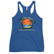 Load image into Gallery viewer, Where I Beach Hammock and Palm Tree Beach Scene Women's Tank Top
